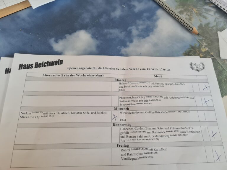 Mittagessen 13.04 bis 17.04.2026