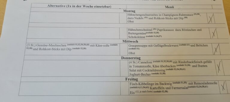 Mittagessen vom 15.06.bis 19.06.2026